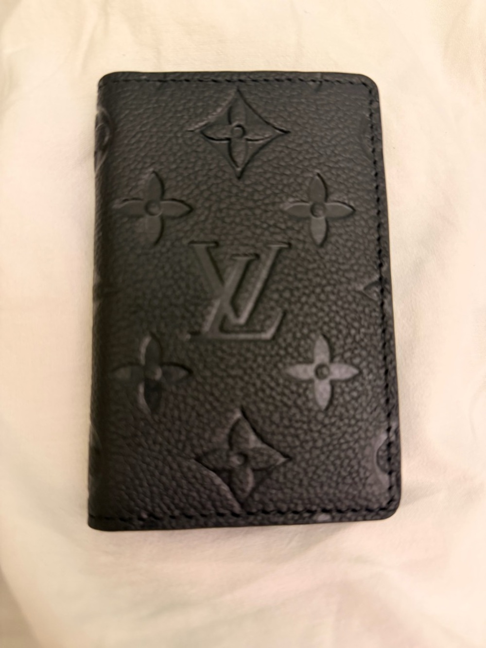 Louis Vuitton Black Embossed Monogram Card Case - Picture 2 of 7